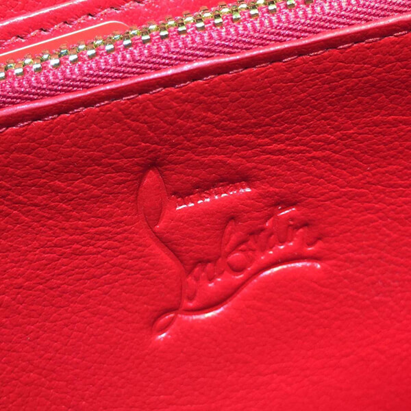 Christian Louboutin クリスチャン ルブタンコピー 15AW スタッズ長財布 ラウンドジップ SCARABE グラデーション ROSE-DIGIT/GD RED-BLUE
